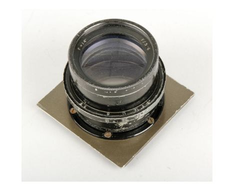 Air Ministry 14" F5.6 Lens, No 416555, no maker's marks but is possibly Cooke lens, military engraving painted over, body, F,