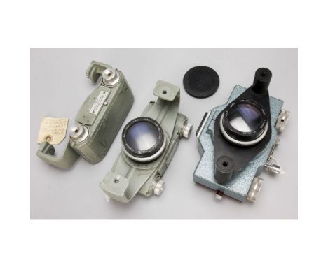 Wray 2" F1.0 CRT Lenses, two examples fitted to 35mm film carriers with focusing mount, No 242663, elements, G-VG, light haze