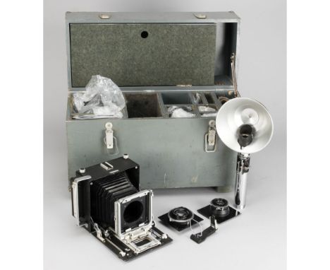 Royal Air Force MPP Technical Camera Outfit,  'Camera.Ground S,92 Assembly' set in wooden case marked '14A/4662' , a 5x4 MPP 