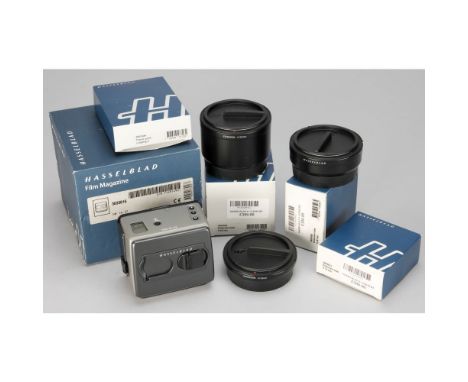 Hasselblad H Extension Tubes, 13mm, 26mm and 52mm tubes, each in maker's packaging, possibly unused, with Tripod Coupling and