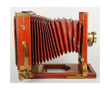 Eastman Kodak Empire State No 2 Camera, whole plate model with an unmarked lens, camera body, G, ground glass missing, lens b