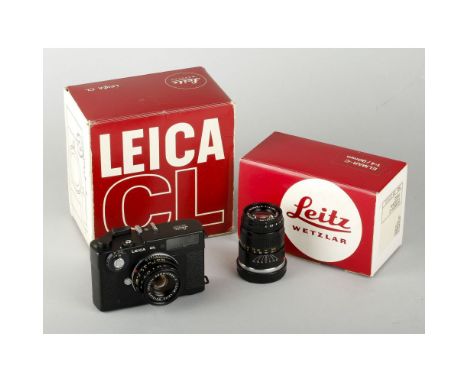 Leica CL Outfit, No 1328671, body, VG, shutter and meter working, 40mm f2 Wetzlar Summicron No 2565434, body, G, elements, VG