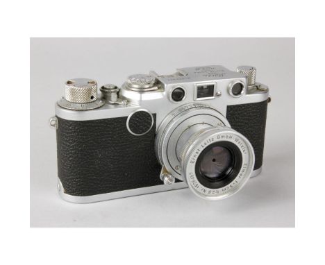 Leica IIf Camera, No 678977, later red dial model with 1/1000 top shutter speed, body, G, shutter working, 5cm F2.8 Elmar Len