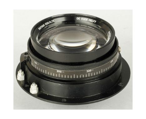 De Oude Delft Rayxar 65mm F0.75 Lens No P06175, intended for X Ray use, no iris but +400 to -400 scale, mounting flange aprox