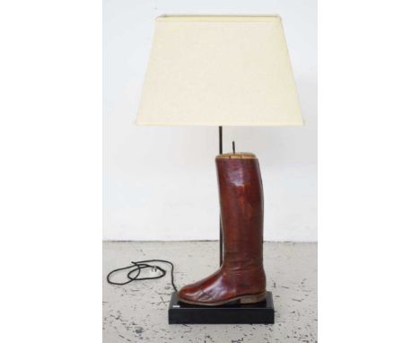 Leather riding boot electric lamp 90cm high approx