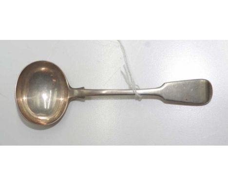 Sterling silver sauce fiddle pattern ladle hallmarked London 1875, maker: Chawner &amp; Co (George William Adams), approximat
