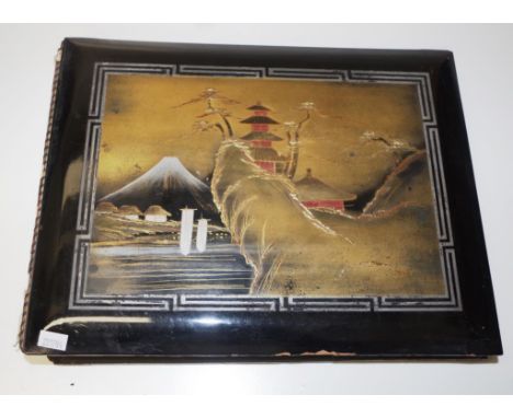 Album of antique &amp; vintage postcards comprising of a traditionally decorated Japanese album substantially filled with wor