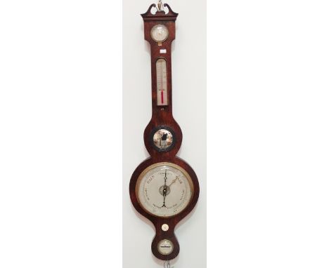 A 19th century style rosewood banjo barometer, length 97cm. 