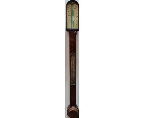 A 19th century rosewood cased stick barometer by Litherland Bradford with engraved ivory dial, height 93cm.