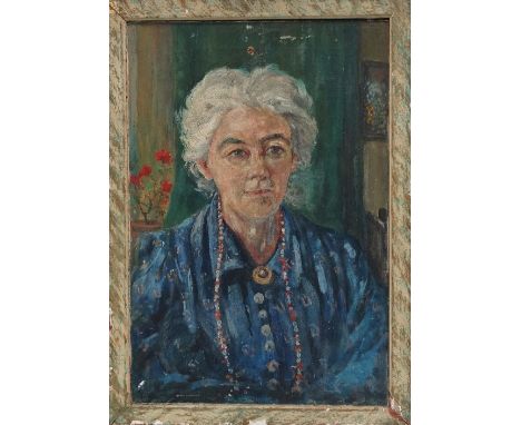 An oil on canvas, portrait of a lady, framed, overall 56 x 40cm. 