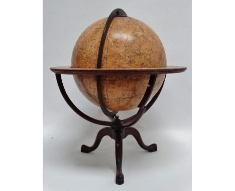 An early 19th century celestial 12 inch table top globe by John &amp; William Cary, inscribed 'Cary's New Celestial Globe on 