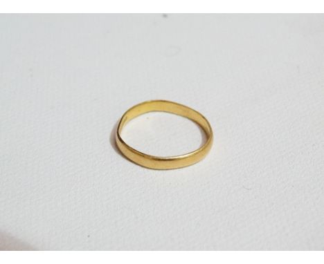 A 22ct gold band ring, weight 1.7g approximately.