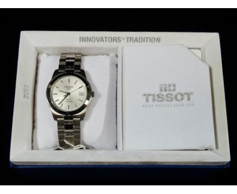 A Tissot gentlemans watch 1853 PR50 titanium, in original fitted case with paperwork. 