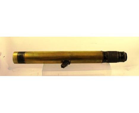 W. WATSON & SONS LTD., LONDON A FIRST WORLD WAR BRASS AND PART BLACK LACQUERED MILITARY TELESCOPE, engraved "not for gun sigh