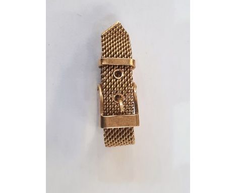 18ct gold buckle and mesh pattern ring, 7.6g approx 