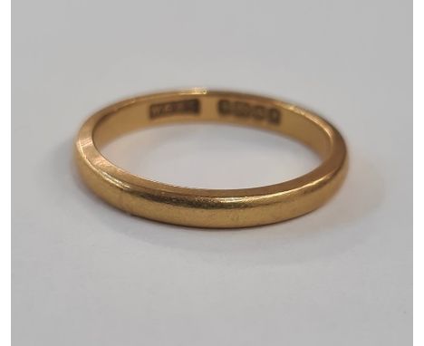 22ct gold wedding ring, 2.5g approx