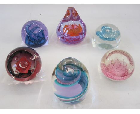 Caithness limited edition paperweight 'Sword Dance', two other Caithness paperweights 'Morning Dew' and 'Whirlpool', two othe