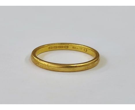 22ct gold wedding ring, 3.1g approx 