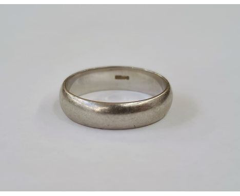 Platinum large wedding band, 7.3g approx Condition ReportRing size 'R'