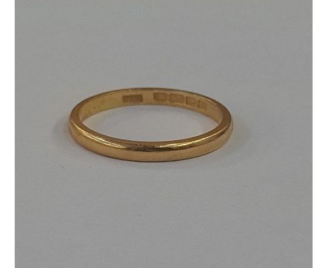 22ct gold wedding ring, 3g approx