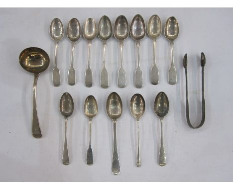 Set of three Victorian silver teaspoons, Old English pattern, engraved to handle 'First Surrey Rifle Volunteers, No.1 Comp. 1
