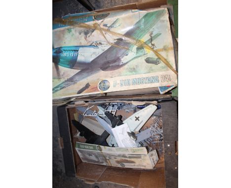 TWO BOXES OF VINTAGE AIRFIX MODELS - AS FOUND
