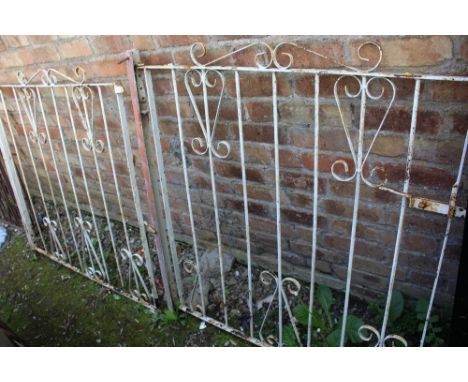 A SET OF METAL GATES - H 115 cm, W 128 cm &amp;  108 cm