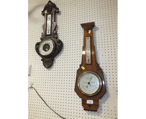 TWO VINTAGE BAROMETERS TO INCLUDE AN ART DECO EXAMPLE