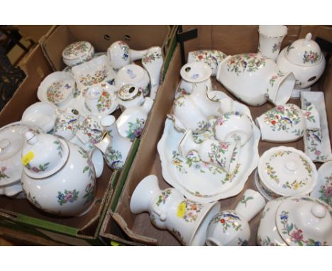 TWO TRAYS OF AYNSLEY PEMBROKE AND COTTAGE GARDEN CERAMICS