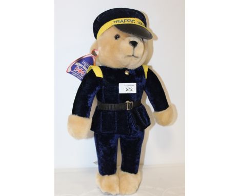 A MERRYTHOUGHT TRAFFIC WARDEN TEDDY  BEAR 