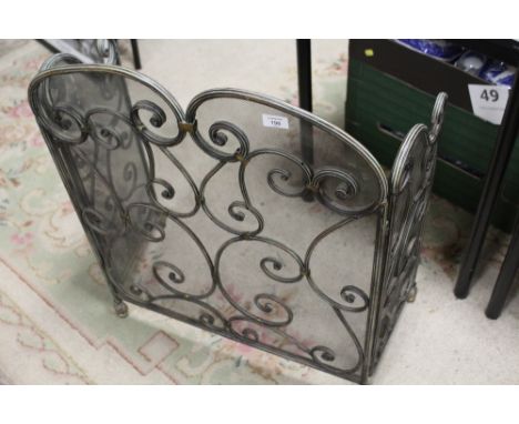 A METAL THREE FOLD FIREGUARD HEIGHT - 80CM 