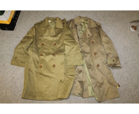 TWO VINTAGE MILITARY OVER COATS 