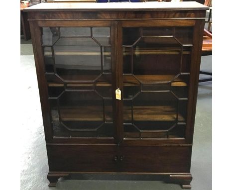 An astragal glazed bookcase on shaped bracket feet, 104x30x100cmH 