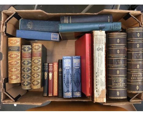 A mixed box of books to include Punch vol LXX 1876, Shakespeare, Tennyson, Pepys, Cooke, Old and New London vols 1-4, Longfel