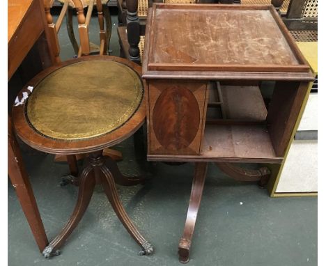 A oval occasional table, together with rotating shelf 