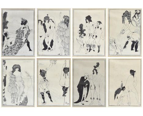 Beardsley (Aubrey), a set of eight engravings to illustrate Aristophanes' Lysistrata, Beardsley's fin-de-siècle erotic master