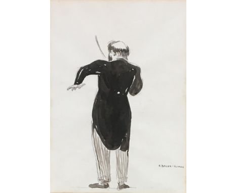 R. Bauer-Flynn, portrait of a conductor, pen and ink, 23x16cm 