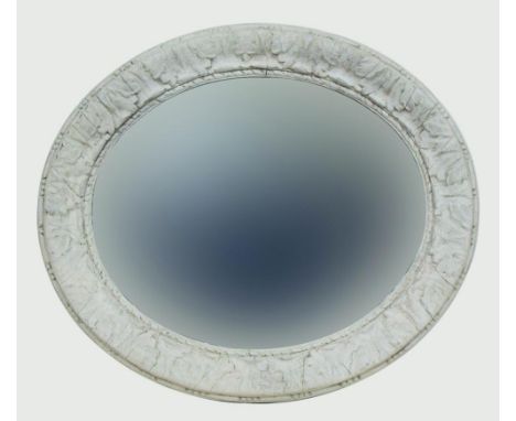 An Italian white painted oval mirror, acanthus frame, 72x62cmProvenance: from the estate of Elizabeth Pepys-Cockerell 