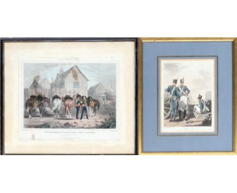 After MA Hayes, 'The British Army - Plate 26, 12th (The Prince of Wales) Royal Regiment of Lancers', coloured engraving, 28x3