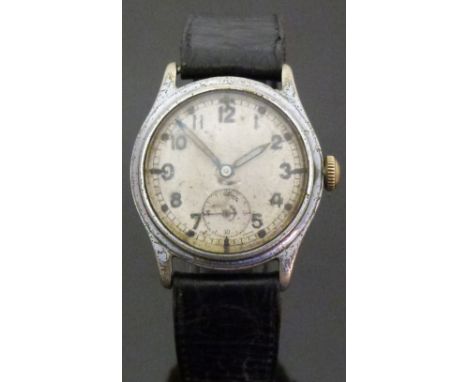 ATP issue gentleman's military wristwatch with inset subsidiary seconds dial, Arabic numerals, luminous hands, white face, st