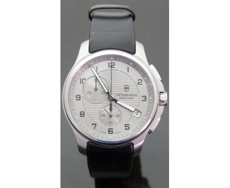 Victorinox Swiss Army officer's chronograph wristwatch ref. 541553 with date aperture subsidiary dials showing seconds and mi