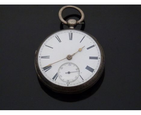 Adam Burdess of Coventry hallmarked silver pocket watch with inset subsidiary seconds dial, gold hands, Roman numerals, white