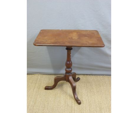 A 19thC mahogany table on a tripod base, W67 x D48 x H70cm 