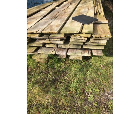Approximately 80 cubic feet of Burmese teak in various lengths and widths including 17ft, 8ft etc. The lot includes a whole p