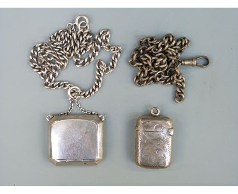 A George V hallmarked silver novelty miniature compact, Birmingham 1914 maker's mark S & Co, a hallmarked silver vesta and tw