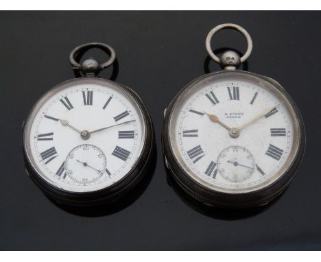 Two hallmarked silver English pocket watches W Rodwell of Leicester and H Stone of Leeds both with inset subsidiary seconds d