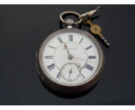 Stead & Pearson of Wibsey & Bradford hallmarked silver gentleman's pocket watch with fusee movement, Roman numerals, inset su