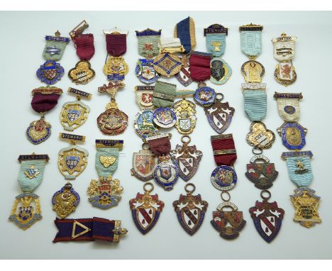 A large quantity of enamel Masonic medals / jewels, mainly Royal Masonic Institute for Girls / Boys c1950's -70's, Benevolent