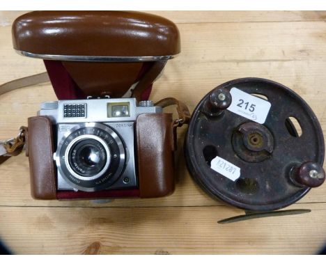 Zeiss Ikon camera and a ELO Bakelite-style fishing reel.&nbsp; (2) 