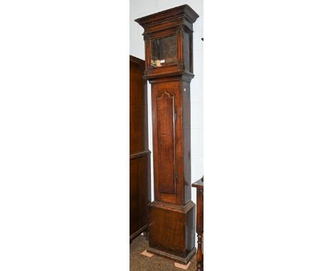 An 18th century oak longcase clock case, 208cm high